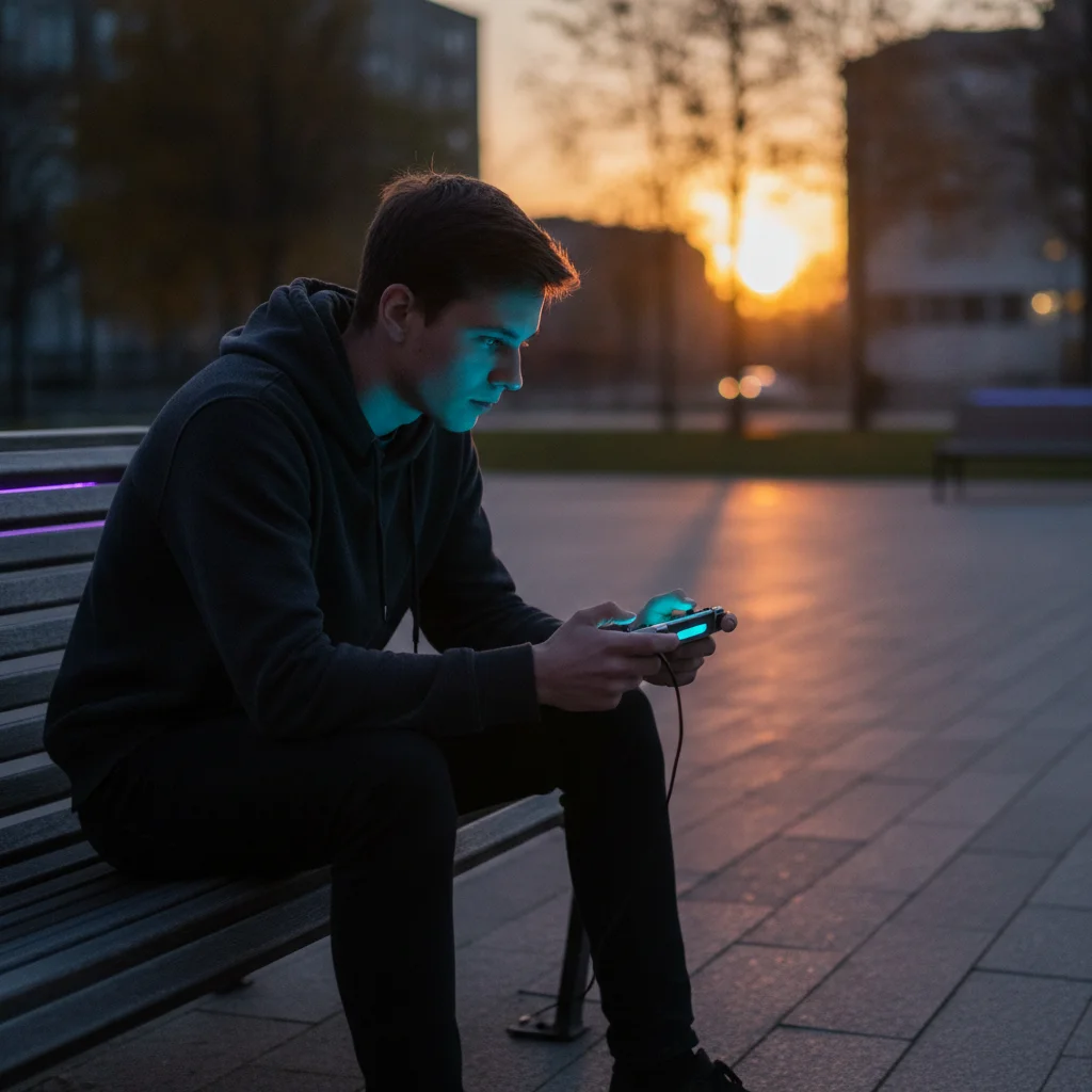 Mains refermées sur un écran tactile lumineux, symbole de mobilité pour les sessions de jeu