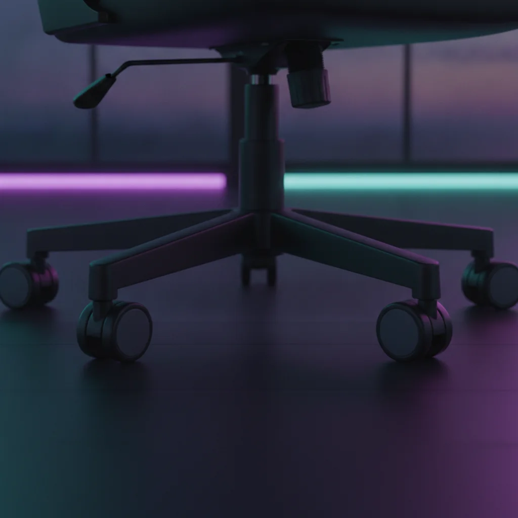 Vue rapprochée d'un mécanisme de réglage et de surpiqûres sur un revêtement d'assise